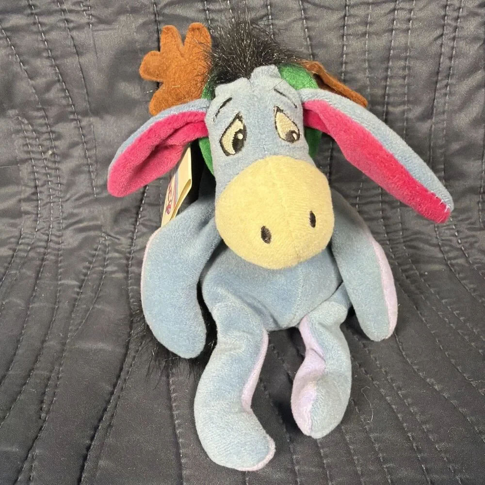 Disney Store Eeyore Bean Bag Plush Winnie the Pooh Donkey w/ Tags Vintage